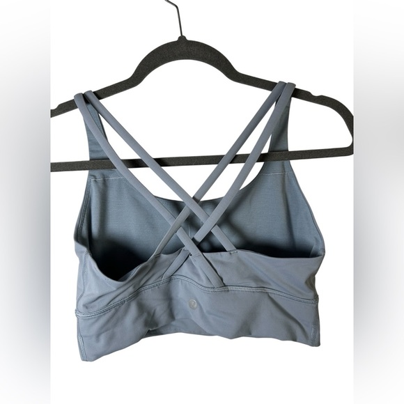 Lululemon Energy Bra High-Neck Longline Tough Medium Support Rhino Grey Size 8 - Picture 6 of 8